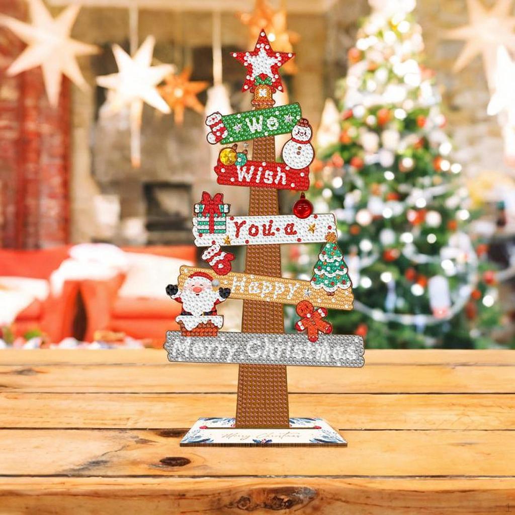 Christmas Wooden Sign Table Decoration Creative Practical Ornament for Home Cabinets