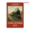 1pc Vintage LNER Flying Scotsman Steam Train Tin Sign - Rustic Iron Metal Wall Art with Vibrant Colors, Retro 2D Flat Decor