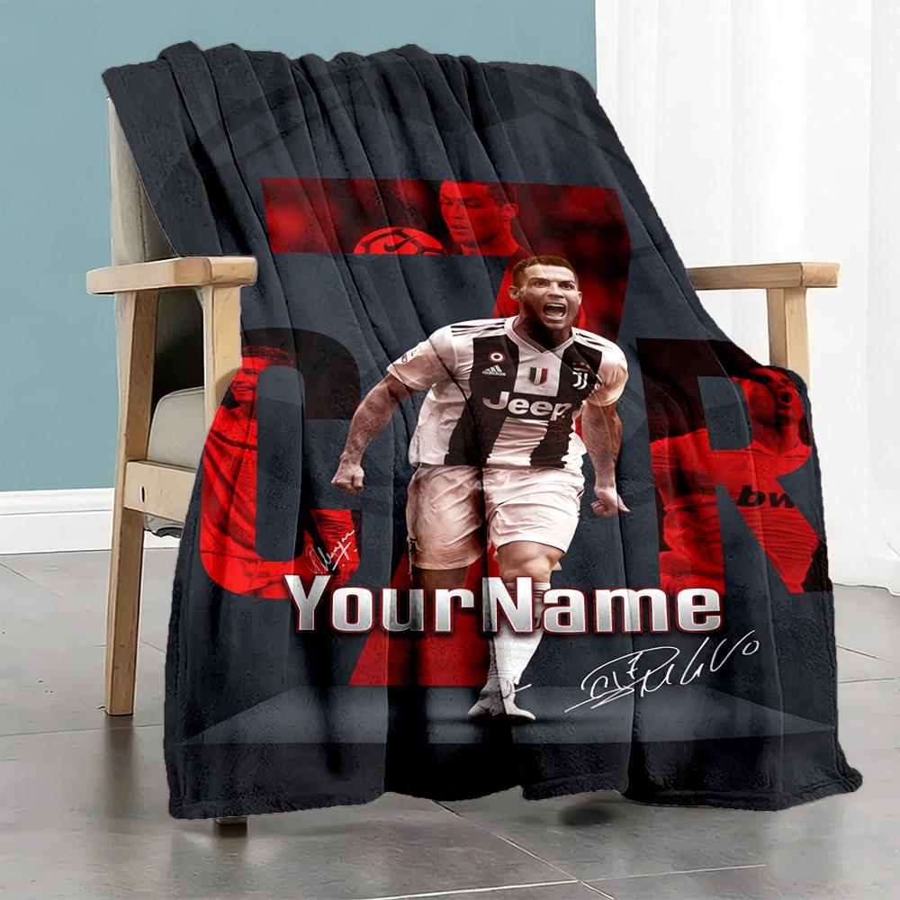 Juventus Customize Your Name Blanket Cozy Customizable Blanket Soft Warm Cozy for Nap Picnics Bed Seaside Four Seasons Universal