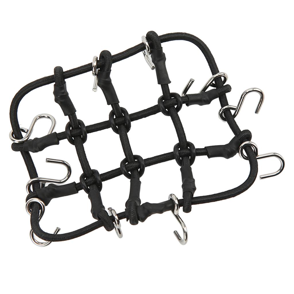 RC Luggage Net Rack Net Simulation Stainless Steel Rubber RC Truck Car Roof Luggage Rack for Xiaomi Jimny RC Car Black