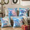 Cute Cured Animals Pictures Lovely Pillow Case Comfort Sofa Bed Silky Elegant Invisible Zipper Decorative Cushion Cover