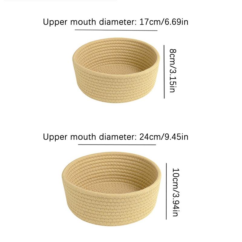 Handmade Woven Cotton Rope Woven Storage Box Basket Desktop Organizer Sundries Toys Comestics Keys Snacks Sundries Organizer