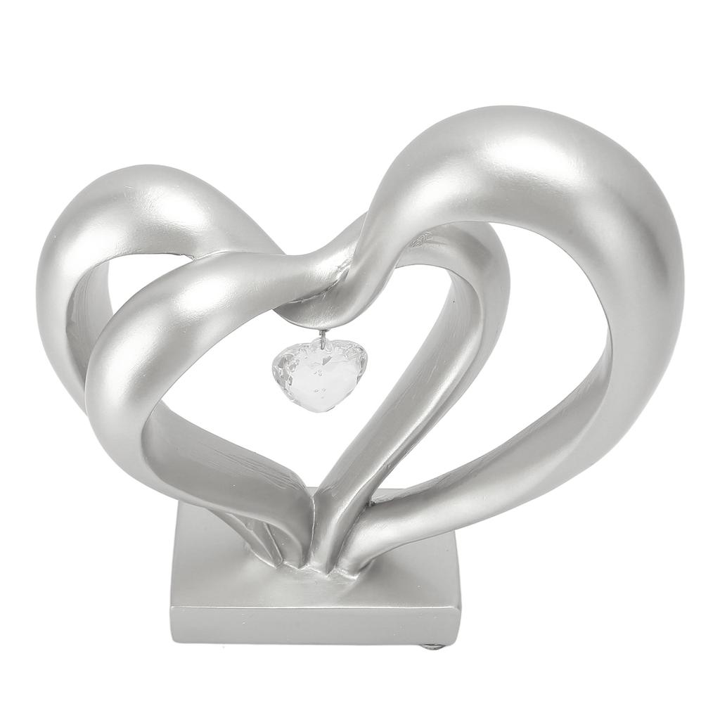 Double Heart Sculpture Resin Romantic Heart Statues Love Sculpture for Couple Love Statue Weeding