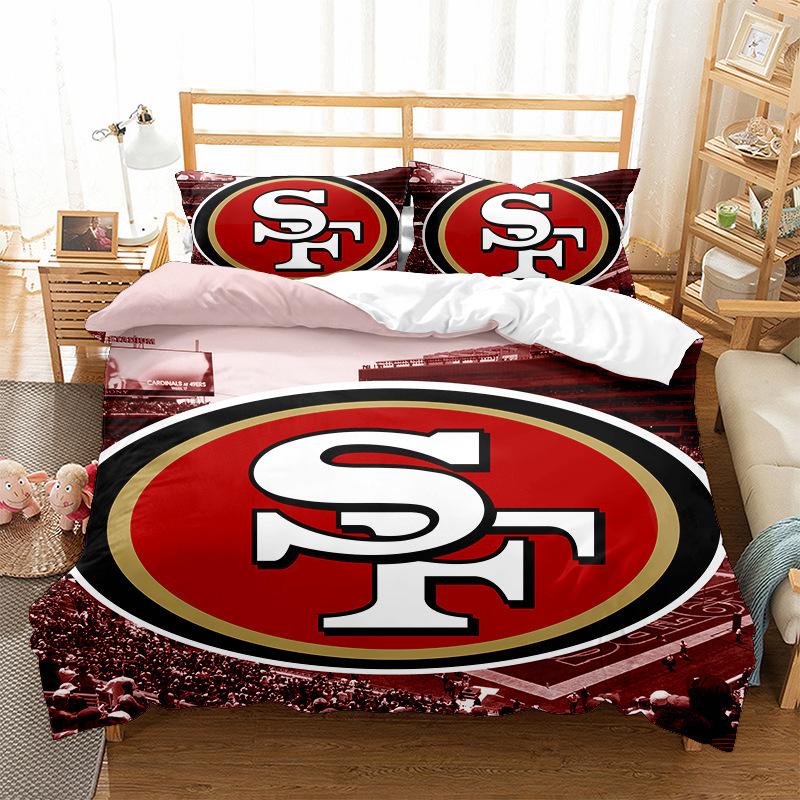 Alphanumeric Logo Digital Printing Quilt Cover Pillowcase Bed Three-Piece Set