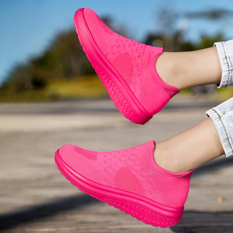 Fashion Women Single Shoes Summer New Style Vulcanized Fashionable Thick Sole Lightweight Mesh Women's Casual Breathable Sneakers Shoes