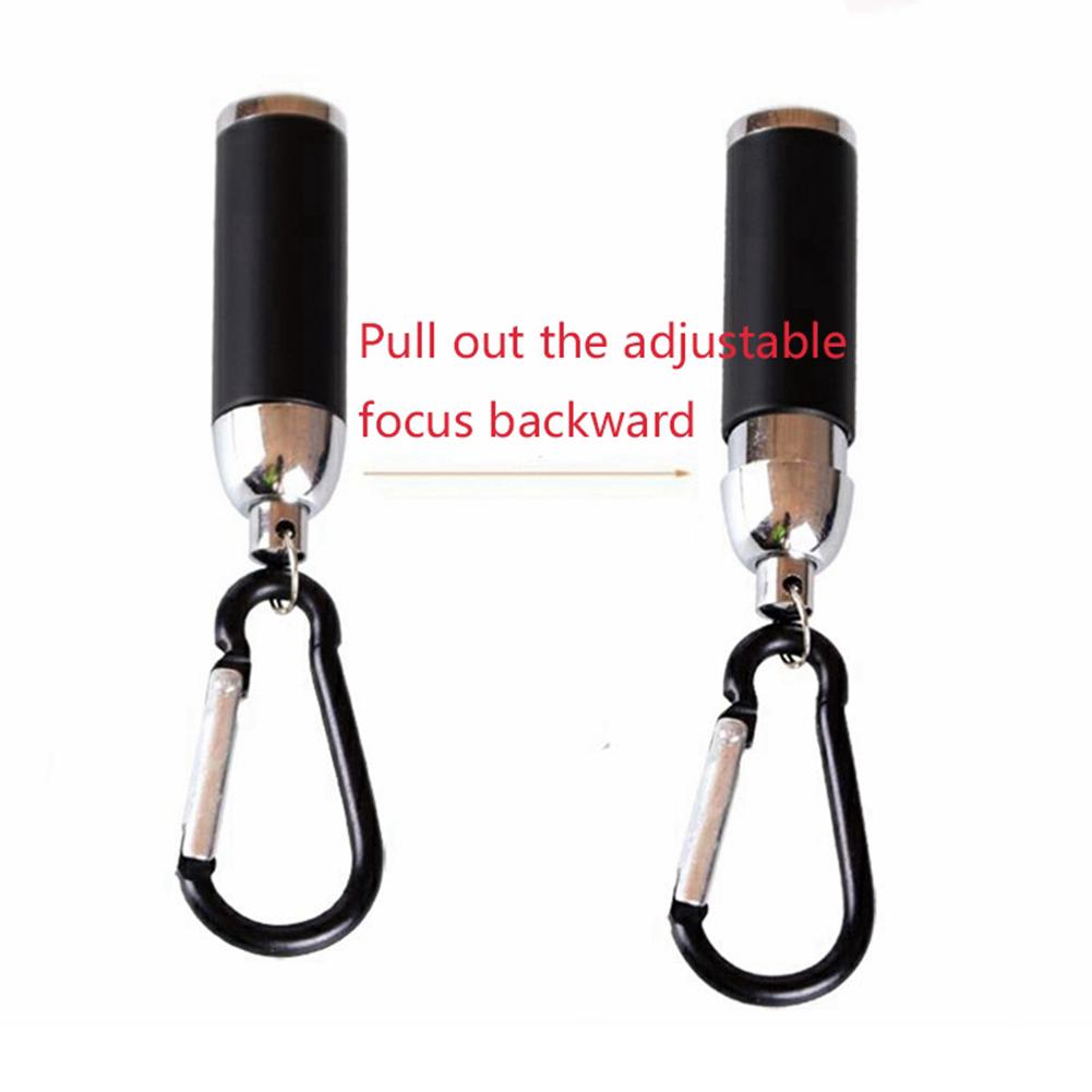 Led Zoom Mini Flashlight Telescopic Strong Light Torch With Keychain Pendant Creative Mountaineering Buckle Gift