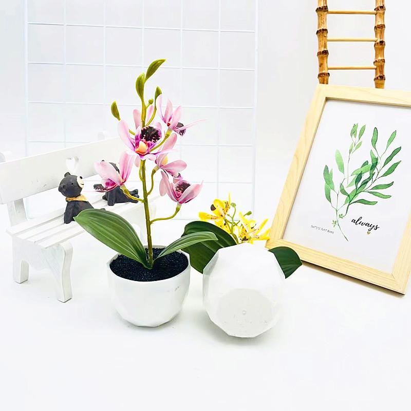 Phalaenopsis Potted Simulated Artificial Artificial Flower Ornament Desktop