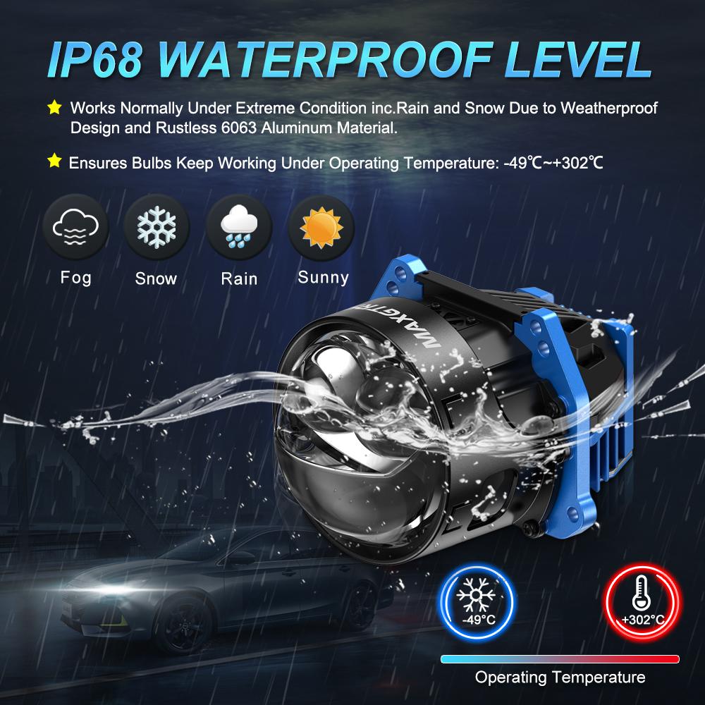 MAXGTRS 2x Laser 3.0 Inch Bi LED Hyperboloid Projector Lens H7 H4 9005 9006 Headlight Bulb Lenticular Optics For Hella 3R Car Accessories