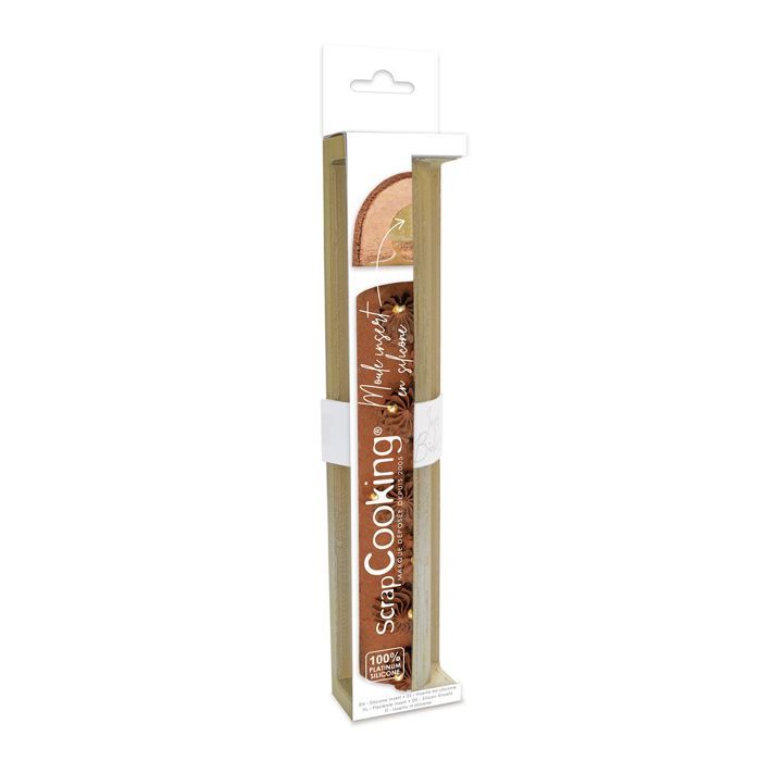 Moule à bûche - SCRAPCOOKING - En silicone avec insert - 25x3.5x3.3cm - Doré