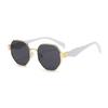 Polygon Large Round Frame Double Gray Unisex Sunglasses - Runway Street Style