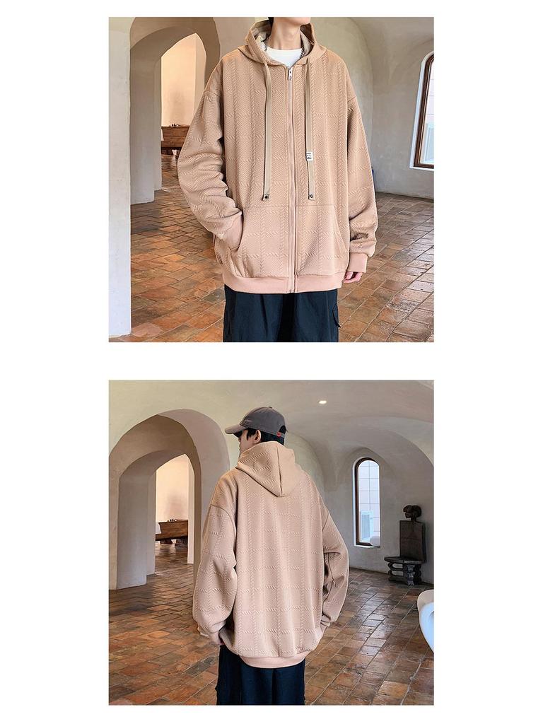 Men's Plus Size Plaid Hooded Cardigan Sweatshirt Jacket - Autumn/Winter 2025 Fashion