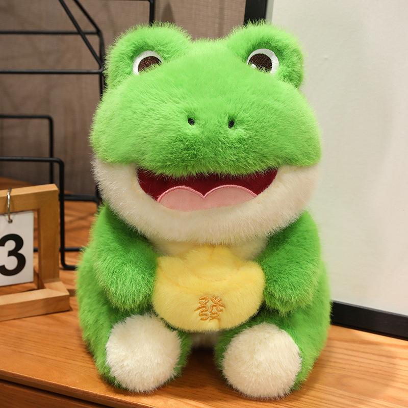 Rich Frog Doll Plush Toy Green Little Frog Doll Children's Soothing Rag Doll Birthday Gift