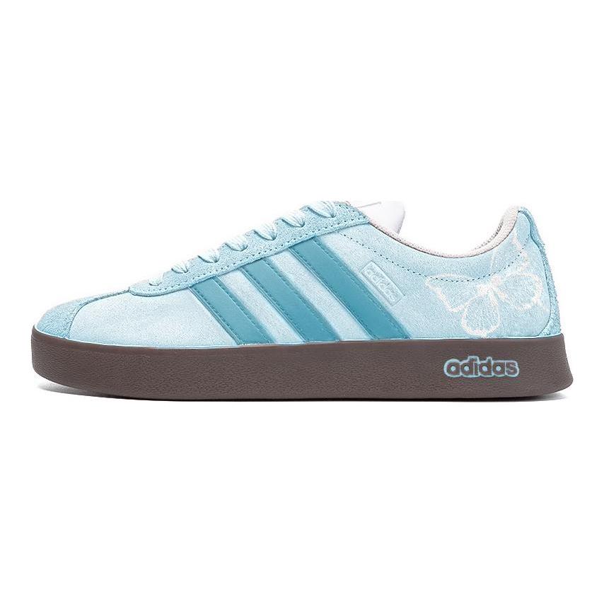Adidas Neo Vl Court Qiong, Amber Leather Low top Skateboard Shoes Unisex Blue HQ1802(Team189-)