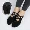 Fashionable Round-Toe Yoga & Pilates Socks with Multi-Cross Straps - Breathable Summer Indoor Floor Wear