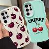 Hülle für Samsung Galaxy S20 FE S22 Ultra A26 S24 S23 Plus S21 A25 S25 Weiche Handyhülle A54 A35 A55 A36 A24 A34 Cartoon Kirsche