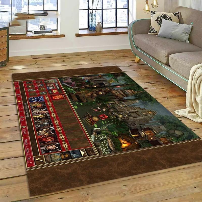 HD Heroes of Might and Magic Retro Games Rug Carpet for Living Room Bedroom Decor,Floor Mat Non-slip Decoration for Sofa Doormat