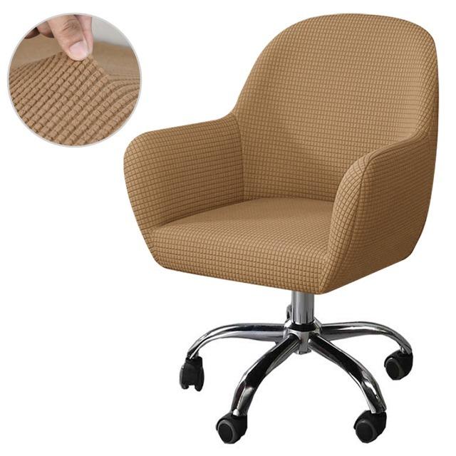 

Чохли для крісел із флісу Жаккардовий спандекс Макіяж Вигнутий чохол для стільця Еластичний однотонний чохол для офісного готелю вдома 2pcs червоний