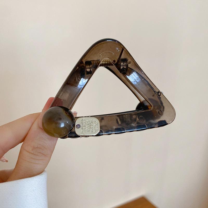 Acrylic hollow triangle geometric grab clip fashion back head disc hair temperament hairpin