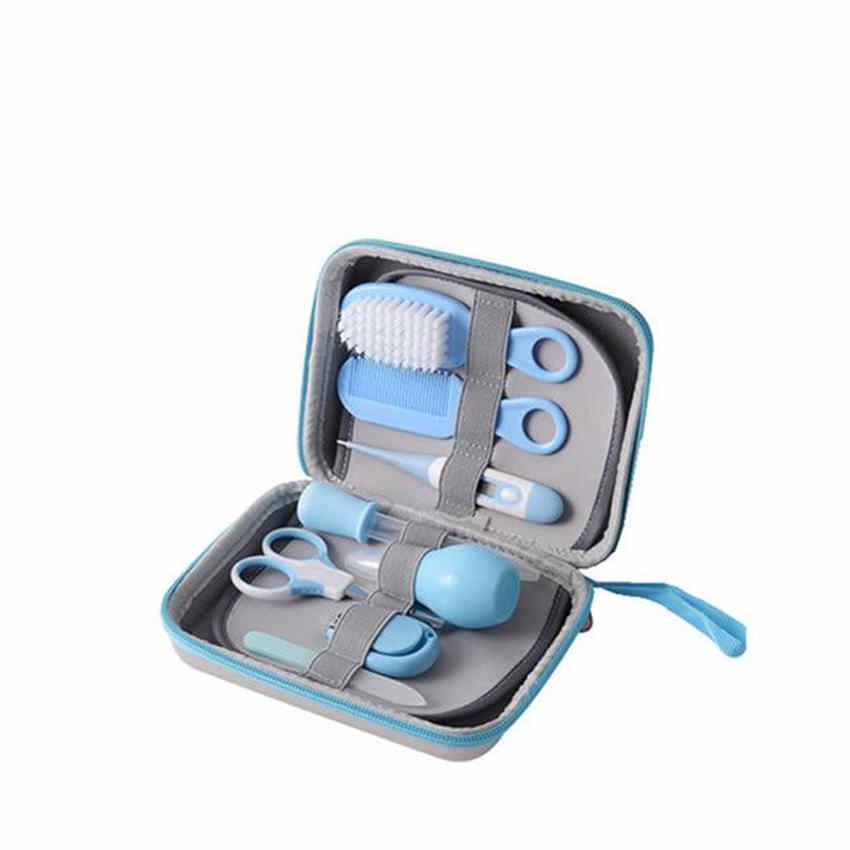 

8 шт./компл. для маленьких детей, уход за волосами и ногтями, термометр, триммер, очиститель, зубная щетка, товары для ухода за ребенком WG20IL50a синий