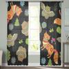 Trees And Flowers Tulle Curtains For Living Room Bedroom Christmas Chiffon Sheer Voile Kitchen Curtain