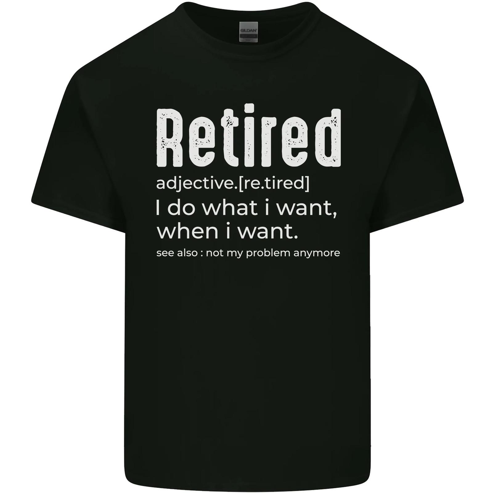 Retired Definition Funny Retirement Mens Cotton T-Shirt Tee Top S разноцветный