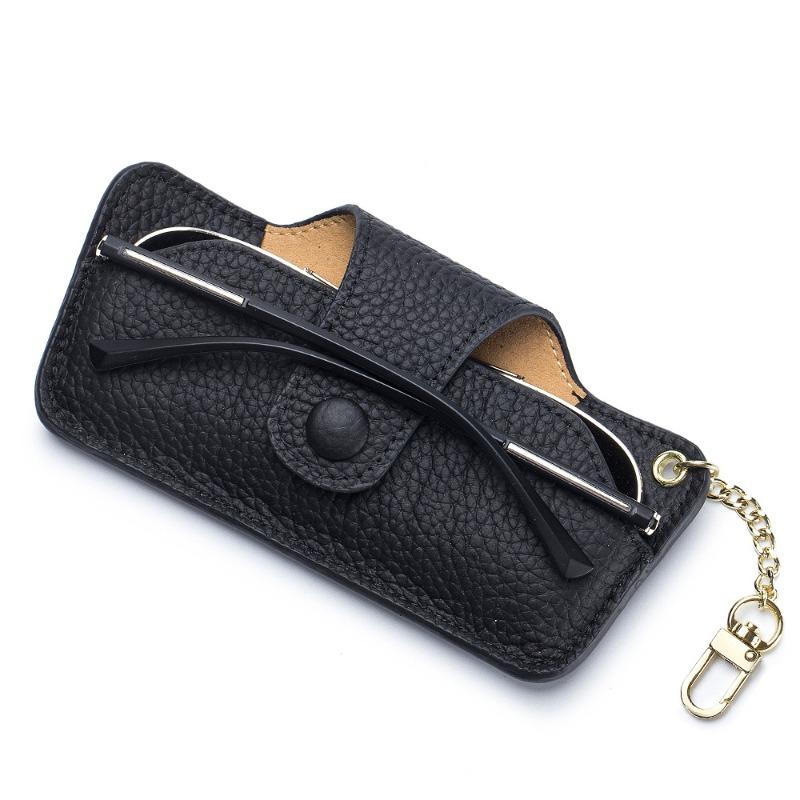 New Leather Literary Glasses Bag, Sunglasses, Sunglasses Storage Bag, High-end Ins Portable Men's and Women's Ultra-thin Models