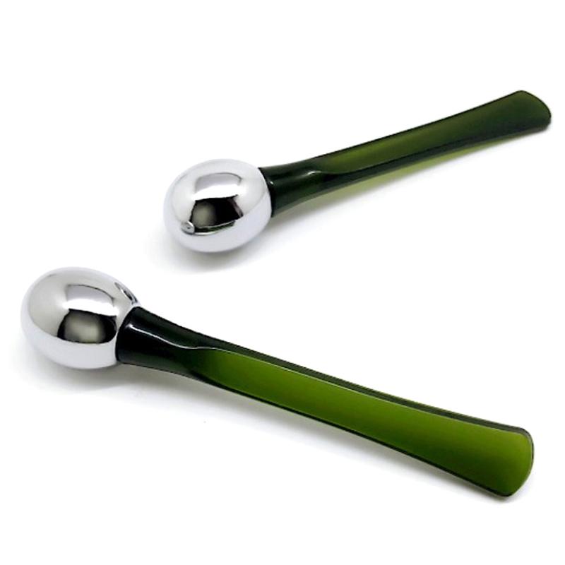 Bastão de massagem para os olhos, aplicador de creme para os olhos, espátula cosmética, colher facial antirrugas, ferramenta de cuidados com a pele fina de liga de ouro