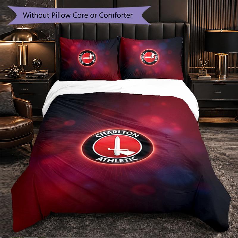 Biancheria da letto a tema Charlton Athletic FC Set 3 Pezzi Copripiumino Biancheria da letto Decorativa Per Camera Adolescenti Decorazione Casa