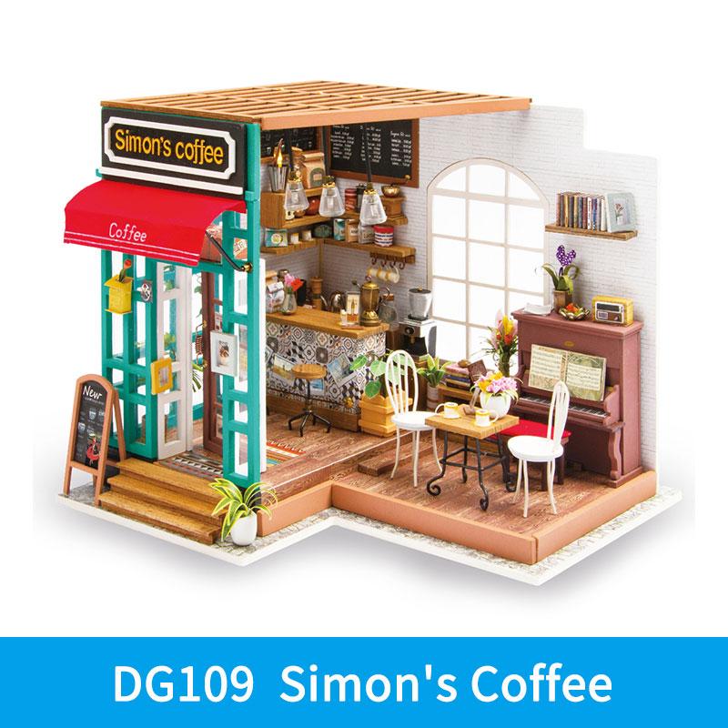 Robotime DIY Wooden Miniature Dollhouse 1:24 Handmade Doll House Model Building Kits Toys For Children Adult Drop Shipping