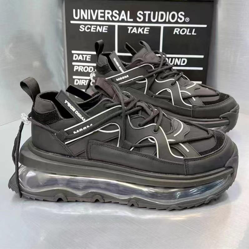 Fashion Designer Luxury Chunky Sneakers Men Cover Bottom Board Shoes Fashion Casual Genuine Leather Increased Internal Platform Shoes