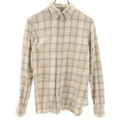RALPH RALPH LAUREN Check Pattern Long Sleeve Button Down Shirt M Gray Men's Used