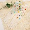 Photo Props Pompom Mesh Tulle with Clip Gloves New White Veil