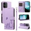 For Xiaomi Redmi 15C 4G (171mm) Case Cat Pattern Imprint Leather Phone Cover with Wrist Strap
