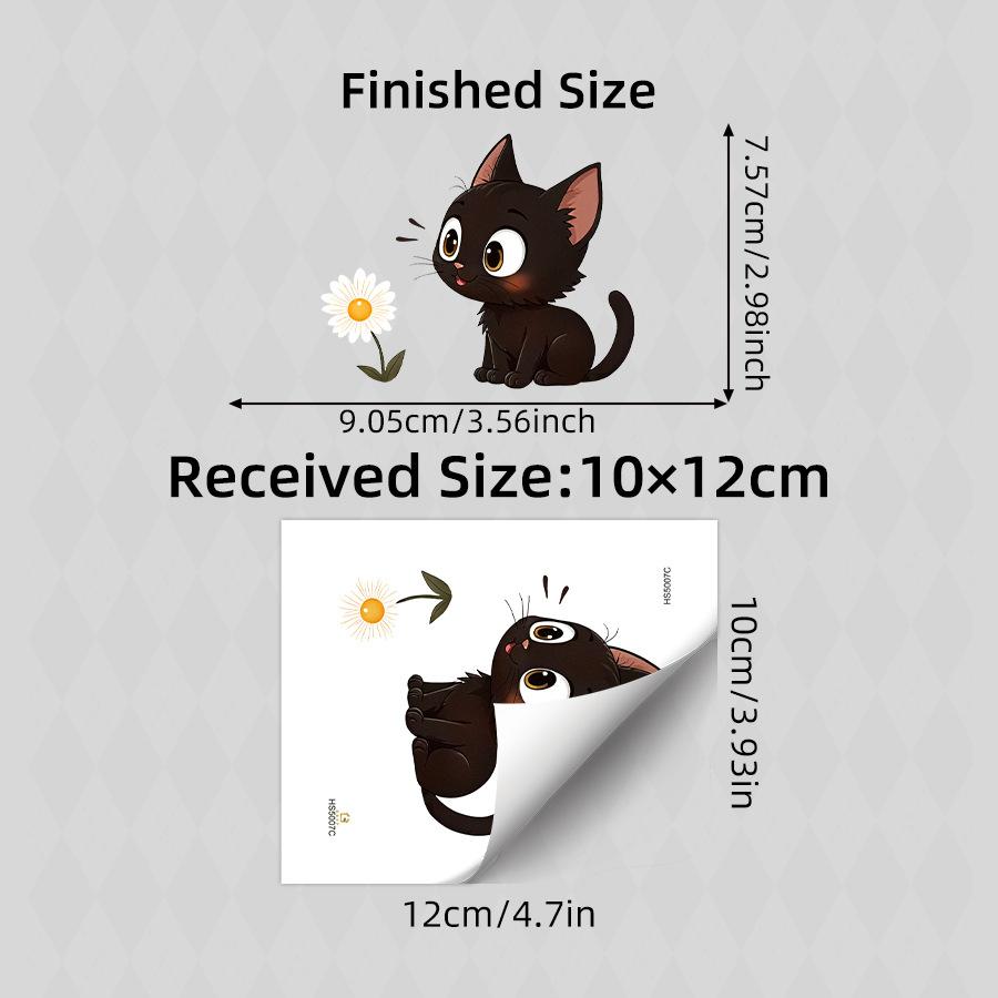 

Soft Cute Little Black Cat Daisy Self Adhesive Switch Wall Sticker for Bedroom Kids Room Outlet Home Decor 10x12CM різнокольоровий