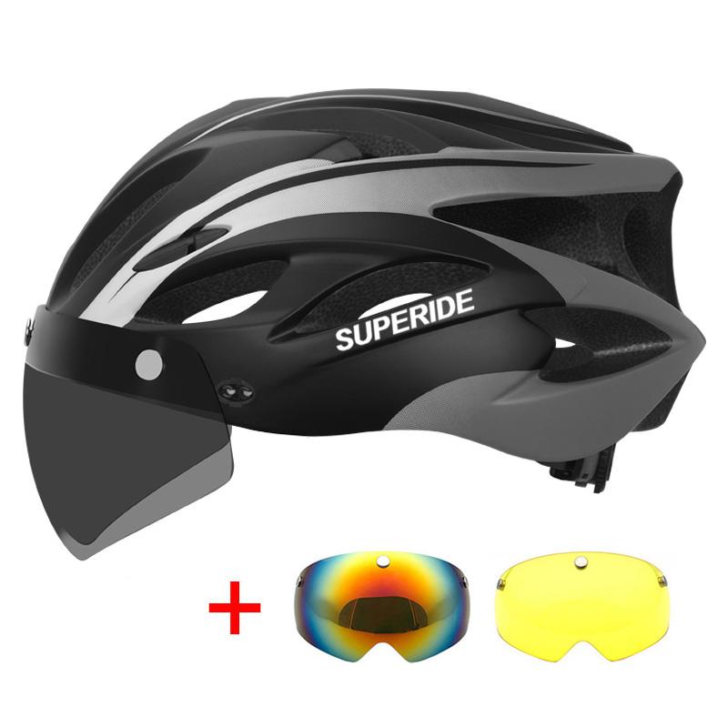 Superide Men Women Cycling Helmet With Goggles & Sun Visor Ultralight Mtb Bicycle Helmet Outdoor Road Bike Mountain Bike Helmet