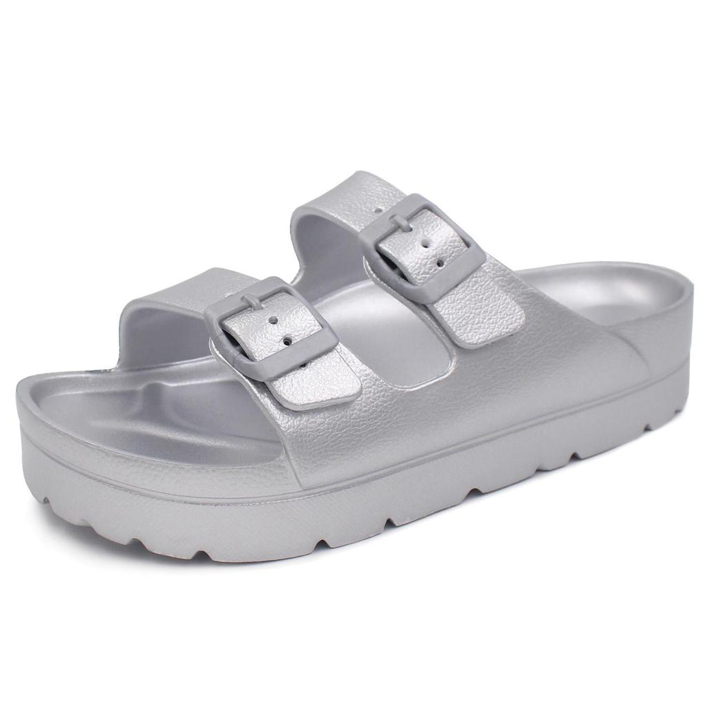 Summer Women's Thick Soled Slippers Outdoor Beach Sandals EVA Platform Flip Flops for House Slides Buckle Soft Thick Sole Sandals