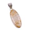 Natural Golden Rutile Gemstone 925 Solid Sterling Silver Jewelry Pendant 2" n0k09