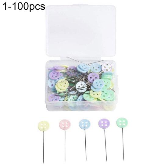 100Pcs/Box Dressmaking Pins Embroidery Patchwork Mixed Color Sewing Needle Tool