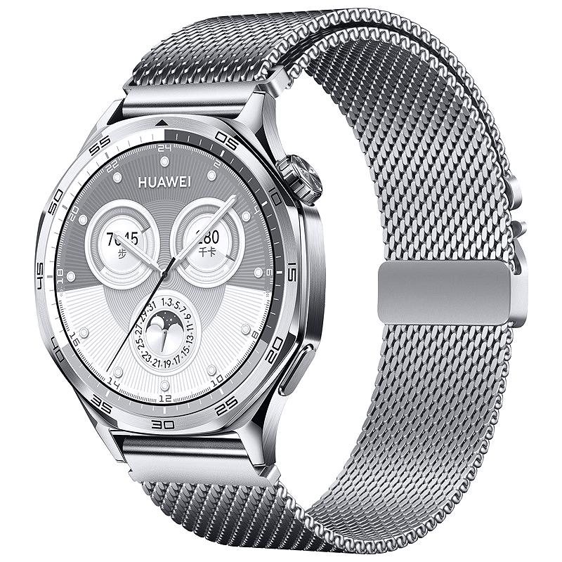 

20мм 22мм Титановый ремешок с парашютной застежкой для Huawei Watch GT5 5Pro GT4 3 2e 46мм Роскошный миланский браслет для Samsung Galaxy Watch 7 6 5 4 Металлический ремешок Universal 22mm width серебряный
