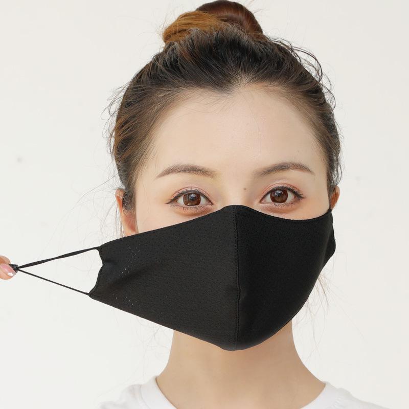 Summer Ice Silk Breathable Cycling Mask - Double-Sided Mesh, Ear-Hanging, Unisex.