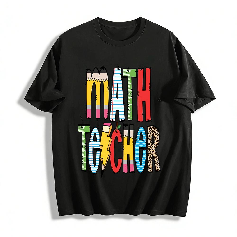 Math Teacher Themed Graphic Casual Top Pure cotton T-shirt XXS