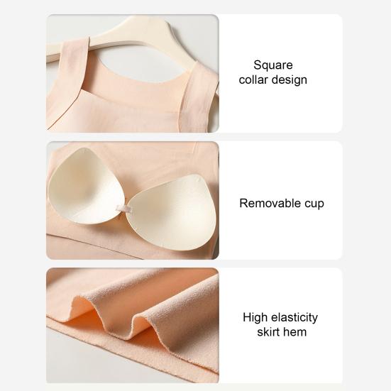 Thermal Tank Top for Womem Sleeveless Camisole Shirt with Bulit-in Bra Warm Undershirt Base Layer for Cold Weather