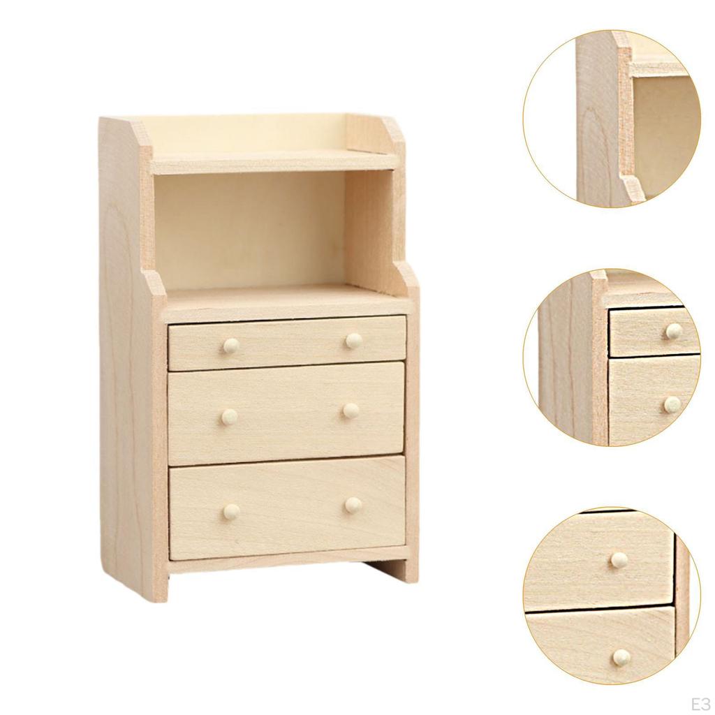 1/12 Dollhouse Cabinet Simulation Accessories Toy Mini Model Wooden Furniture for Home