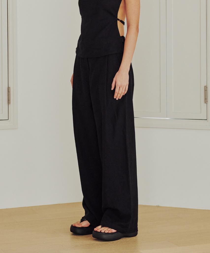 13MONTH Linen Wide Pants (Black)