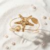 Bohemian Double Shell Upper Arm Cuff Bracelet Bangle for Women Exaggerated Starfish Armlet Summer Vacation Jewelry Gifts
