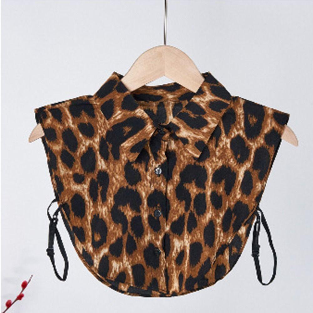 Lightweight False Collar Leopard Print Faux Shirt Collar Versatile Detachable Collar Layering Top