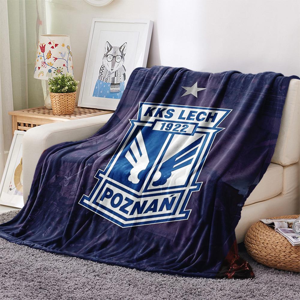 KKS Lech Poznan Flannel Blanket, High quality Comfortable for All Seasons, Home Decor, Warmth and Comfort
