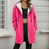 Women's Fashionable Loose Zipper Cardigan With Fleece Hoodie