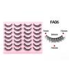 Cross-border European and American Style Flared Lashes, 14 Pairs of Thick, Curled, Naturally Three-dimensional One-piece Lashes