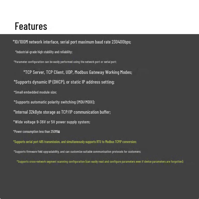 Industrial RS232/485 to Ethernet Serial Server Modbus Gateway